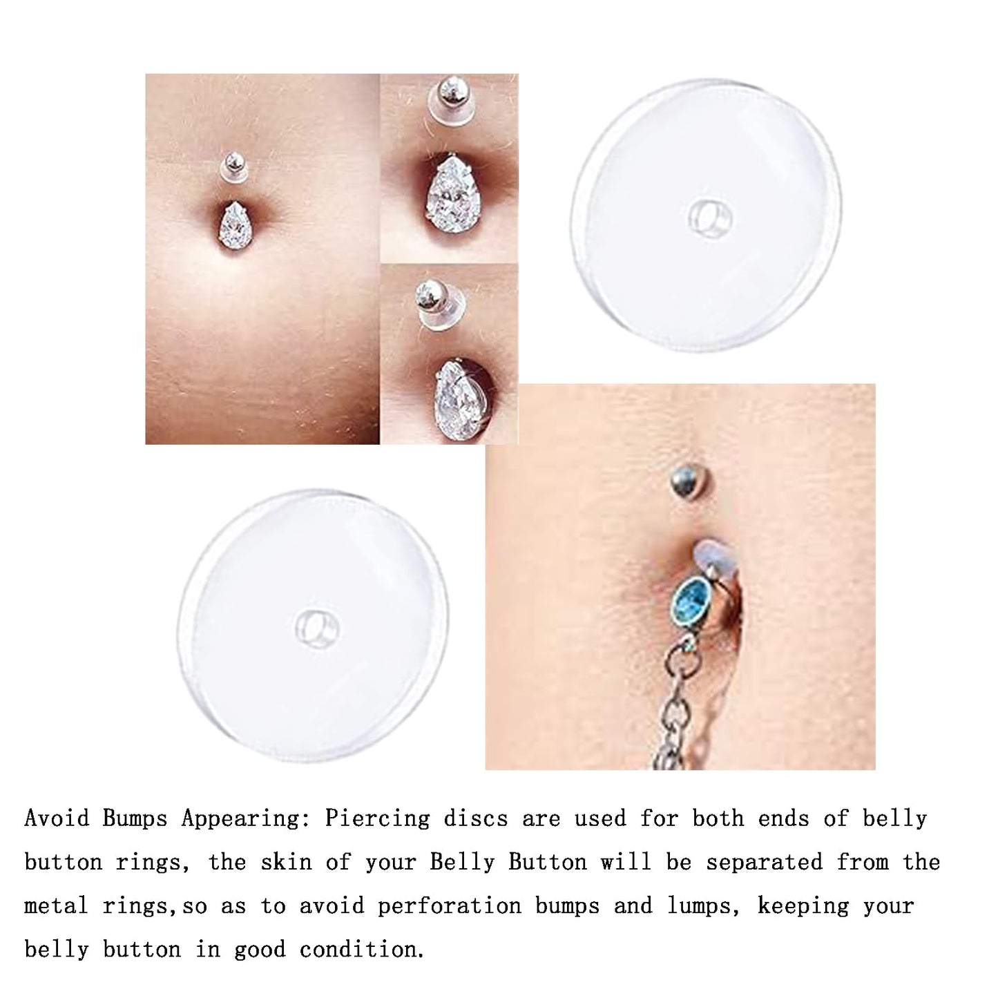 Vessantara Belly Button Piercing Kit Piercing Needles Navel Piercing Kits 10 PCS at Home Belly Piercing Kit Self Piercing Gun Belly Button Ring