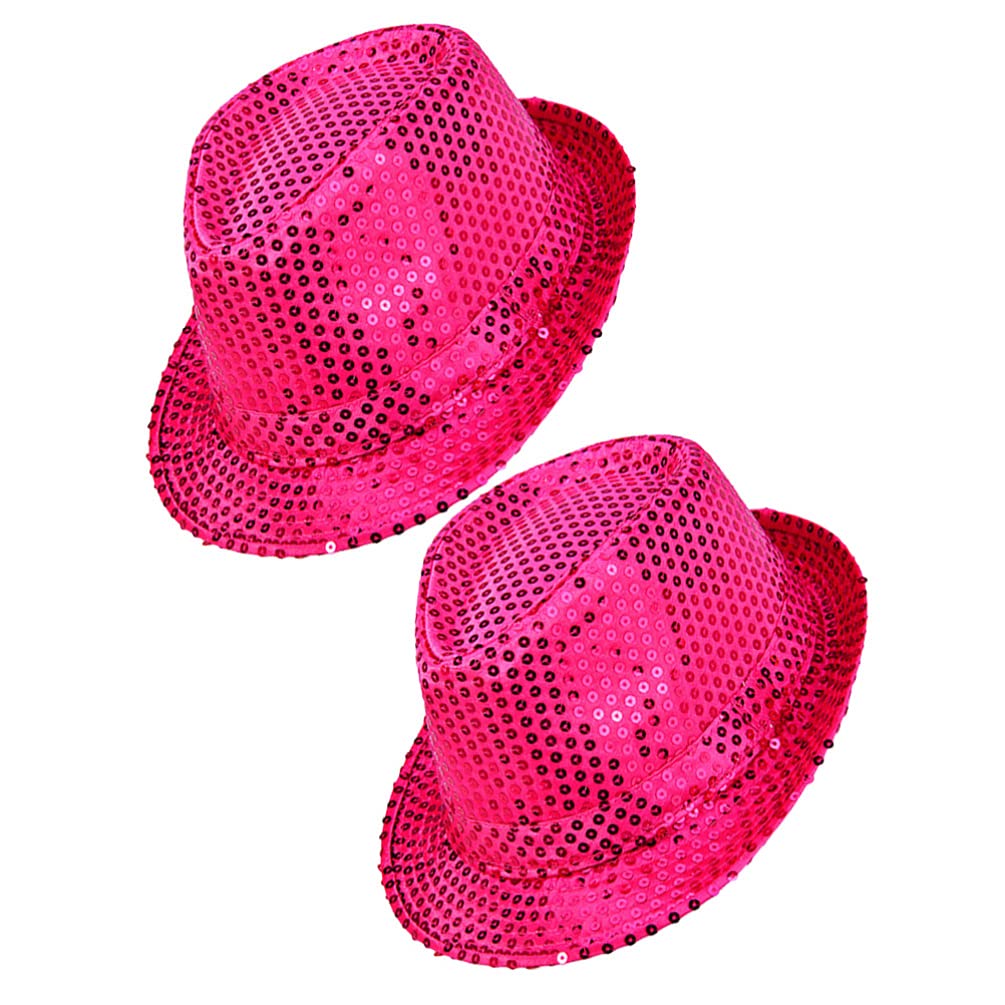 2pcs Halloween Halloween Jazz Hat Womens Hat Girls Outfits Sequins Dress up Hats Hat for Men Costume Hat for Adults Party Hat Clothing Sun Visor Straw Fedora