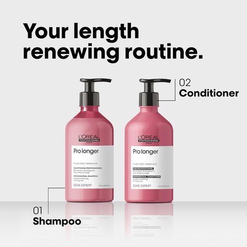 L'Oréal Professionnel Paris Pro Longer Shampoo & Conditioner Set - Reduces Breakage, Adds Volume & Shine for Thin Hair