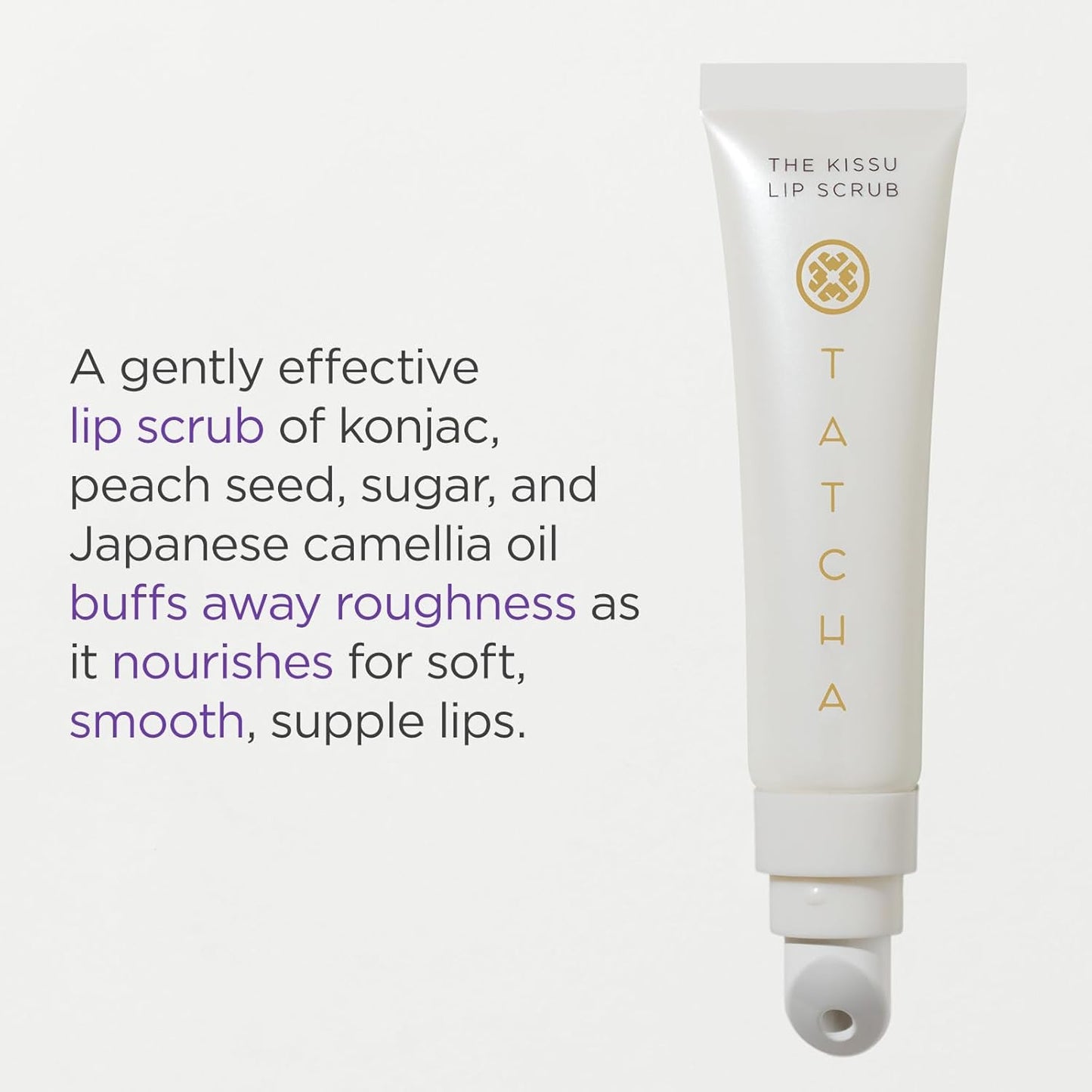 Tatcha Kissu Lip Scrub - Moisturizing Exfoliant with Peach Seed for Smooth, Polished Lips