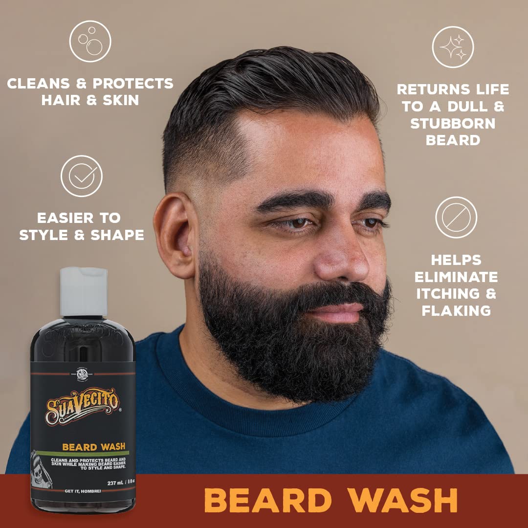Suavecito Beard Wash Set - Cleansing & Conditioning Kit for Men | 8 oz Each