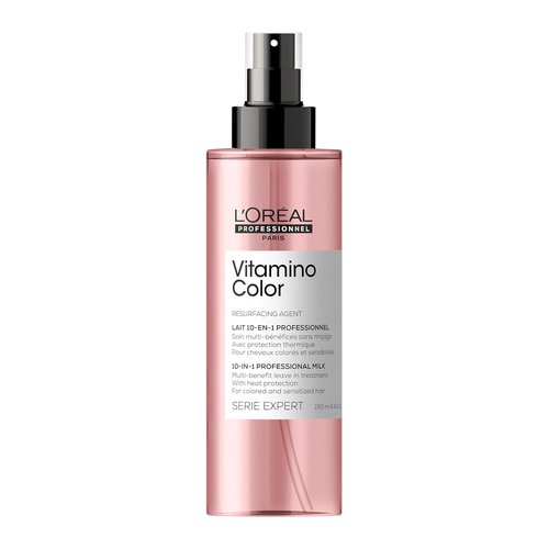 L'Oréal Professionnel Paris Vitamino Color Leave-In Spray - 10-in-1 Heat Protectant & Frizz Control for All Hair Types
