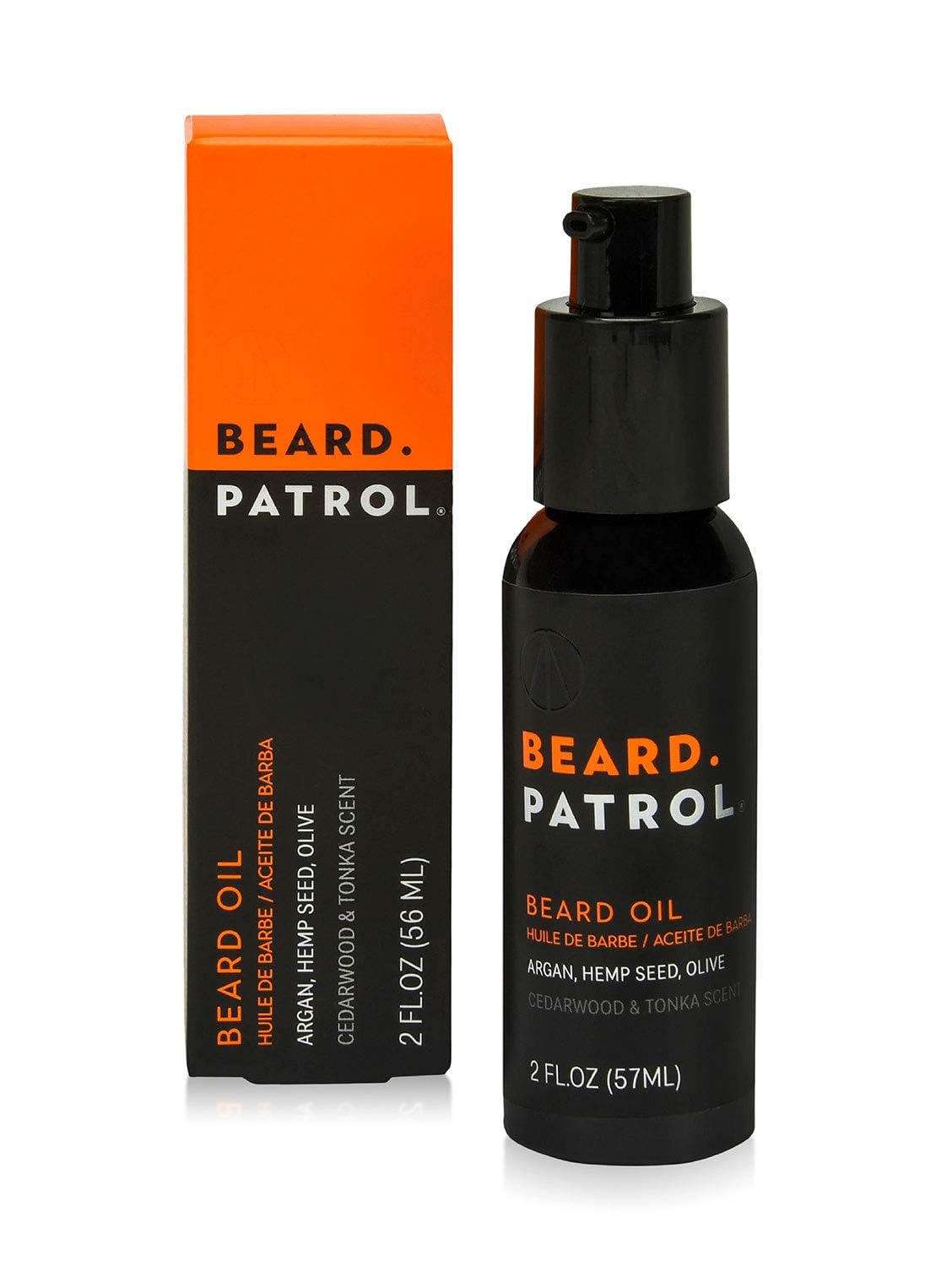Bump Patrol Beard Oil for Men - Natural Grooming Serum & Mustache Conditioner, Cedarwood & Tonka - 2 fl oz