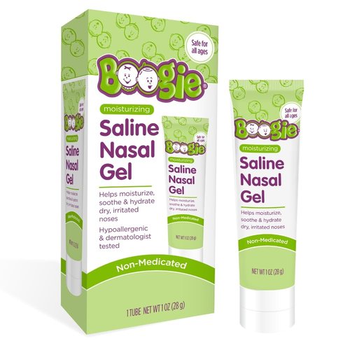 Boogie Saline Nasal Gel, Made with Aloe and Isotonic Saline, Soothes and Hydrates Dry or Irritated Noses