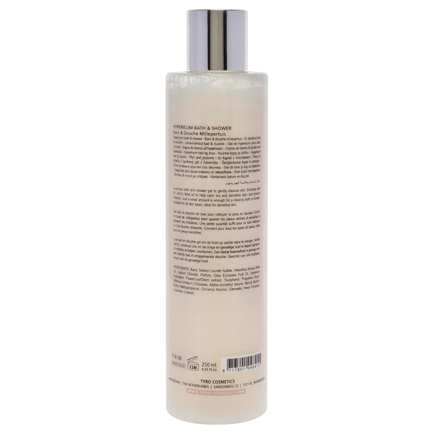 TYRO Hypericum Bath And Shower Gel - Luxurious Skin Cleanser Enriched With St. John's Wort - 8.45 Oz
