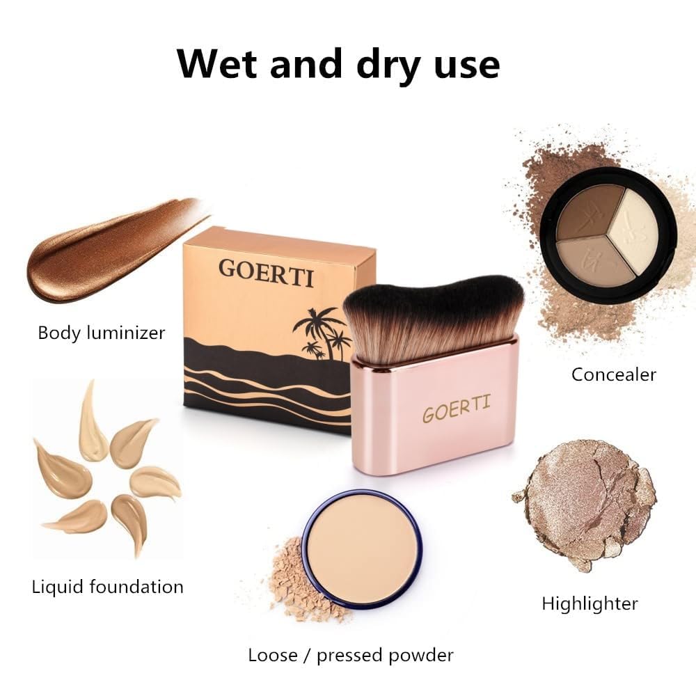 Skiennix Professional Body Makeup Brush - Kabuki Foundation & Self Tanner Applicator for Flawless Blending