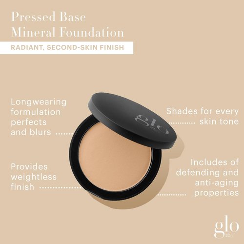Glo Skin Beauty Pressed Powder Foundation - Honey Medium | Buildable Coverage & Long-Lasting Semi-Matte Finish