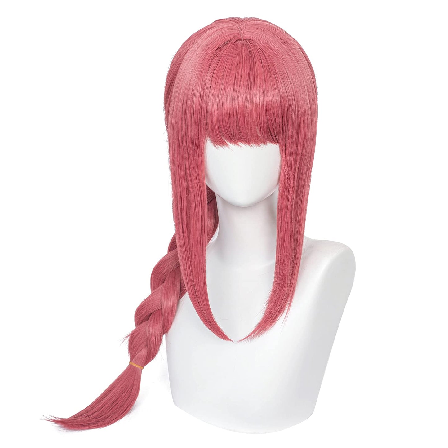 XiongXiongLe Makima Long Pink Braids Cosplay Wig Anime Chainsaw Man Heat Resistant Fiber Synthetic Costume Hair with Cap Wig for Party Halloween(Makima)