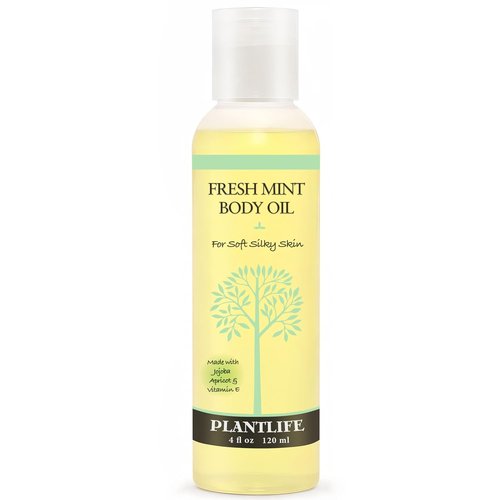 Plantlife Fresh Mint Body Oil - Moisturizing Natural Oil for All Skin Types - Nourishes Dry Skin, 4oz