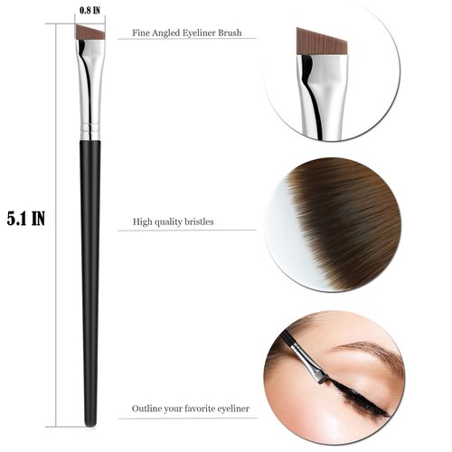 JASSINS Fine Angled Eyeliner Brush Set - Ultra Thin Precision Makeup Tools (3 Pcs)
