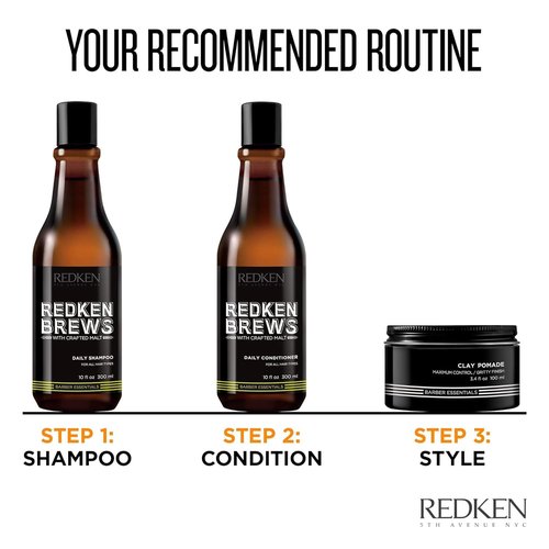 Redken Brews Daily Conditioner For Men - Moisturizes & Strengthens All Hair Types | Soft, Detangled Hair