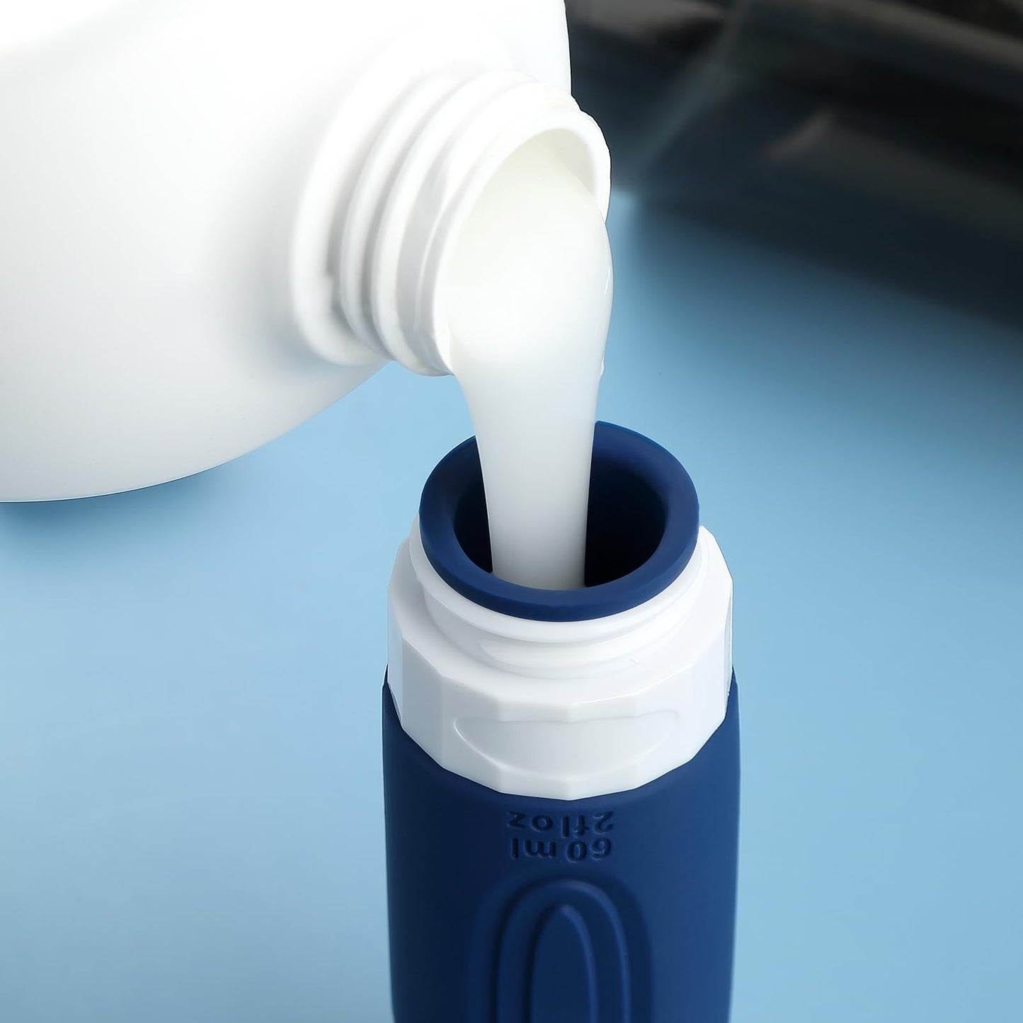 Mrsdry Travel Bottles for Toiletries, Tsa Approved 2oz Travel size Bottles, BPA Free Leak Proof Travel Toiletry Containers, Refillable Travel Accessories with Toiletry Bag for Shampoo Liquid (4 Pack)