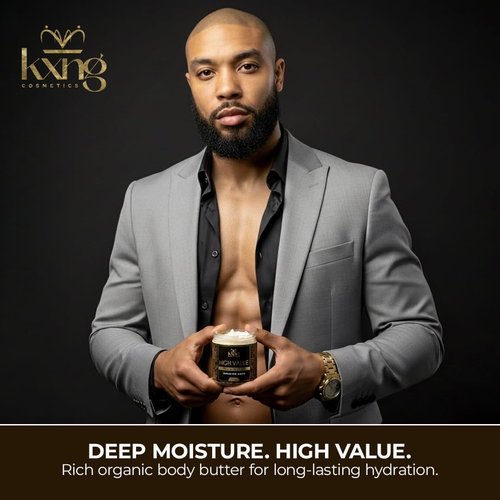 KXNG Cosmetics Shea Body Butter Cream - 4oz | Organic Deep Moisturizing Cream for All Skin Types