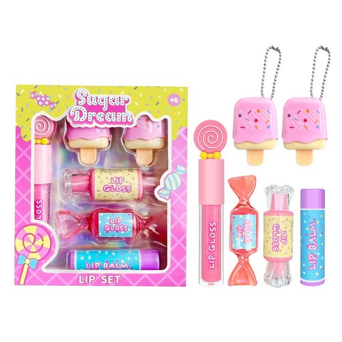M&U Make You Up 6pc Candy Sweet Lip Gloss Set - Non-Toxic Kids' Birthday Gift | Fun Party Favors