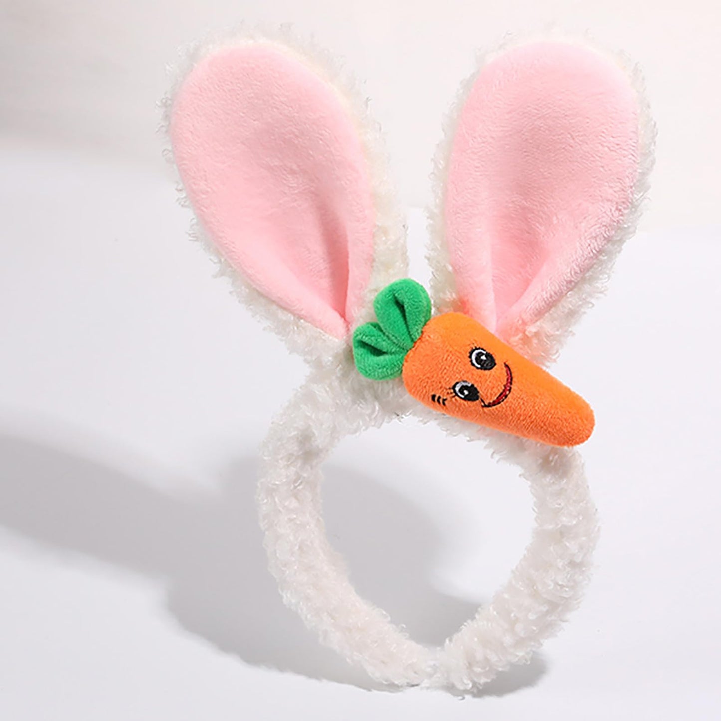 FunSpt Easter Bunny Rabbit Ears Plush Headband Halloween Costume for Aldult Carrots 3