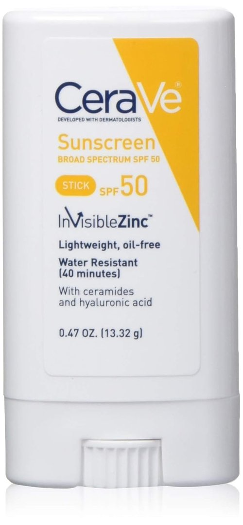 CeraVe Sunscreen Stick SPF 50 - Mineral Protection for Kids & Adults | Fragrance-Free, 0.47 Ounce