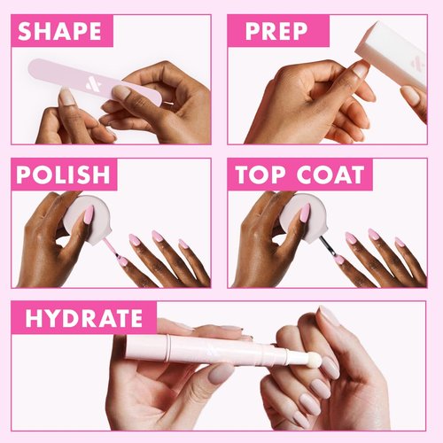 Olive & June Quick Dry Nail Polish | Spring Pastel Nails | Instant Fast-Drying Smudgeproof | 15-free Vegan Cruelty-Free | Lasts up to 5 Days | Salon-Quality Manicure Pedicure | Sugarcoat Shimmery Pink