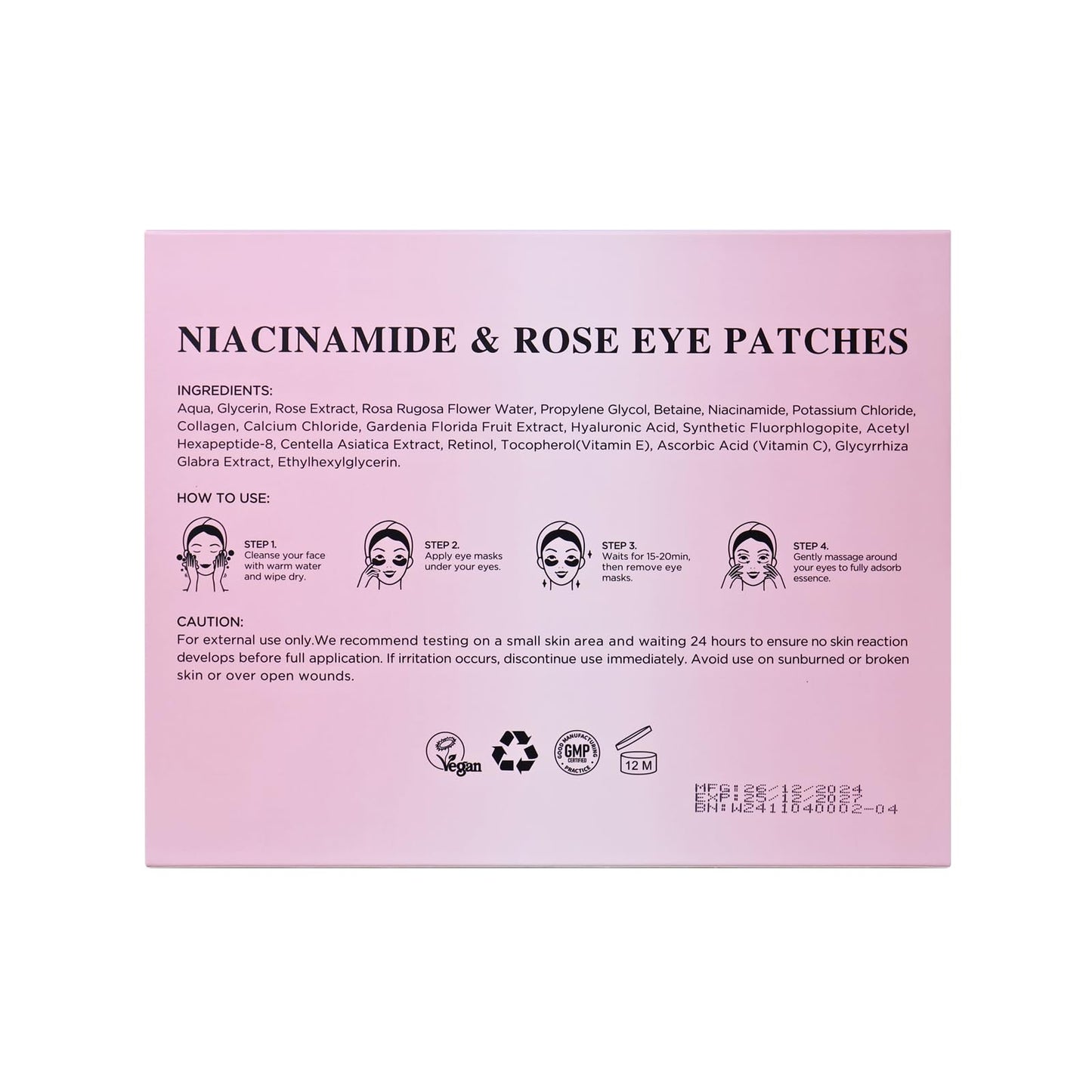 Yeokoe Under Eye Patches for Dark Circles,Puffy Eyes,20 Pairs Face Masks SkinCare With Niacinamide and Rose for Rehydrated