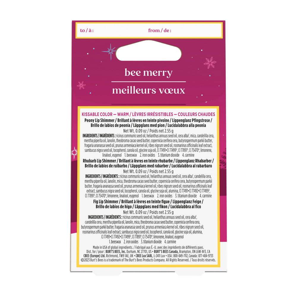 Burt's Bees Kissable Color Lip Shimmer - Perfect Holiday Gift | 1 EA