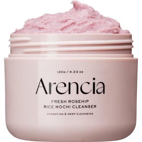Arencia Rosehip Face Cleanser - Brightening Rice Mochi Daily Scrub for All Skin Types | 4.23oz