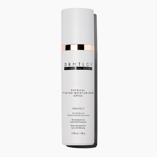 DRMTLGY Physical Tinted Moisturizer with SPF 44. Universal Tint. All-In-One Mineral Tinted Sunscreen and Foundation with Broad Spectrum Protection Against UVA and UVB Rays, 2.05 oz