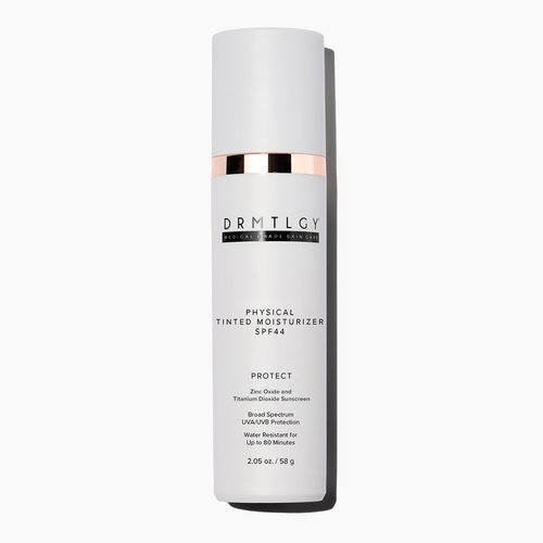 DRMTLGY Physical Tinted Moisturizer with SPF 44. Universal Tint. All-In-One Mineral Tinted Sunscreen and Foundation with Broad Spectrum Protection Against UVA and UVB Rays, 2.05 oz
