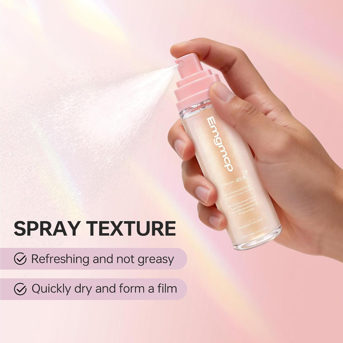 Skiennix Sheer Setting Mist Sunscreen SPF 50 - Hydrating Shimmering Body Oil Mist for Face & Body (1pc)