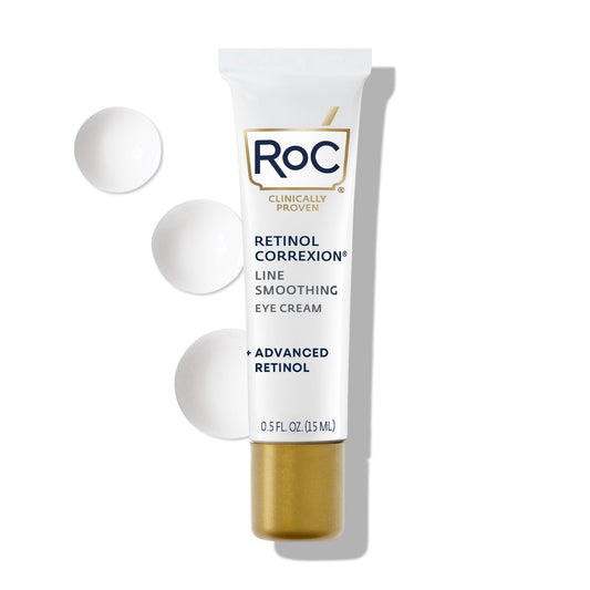 RoC Retinol Correxion Under Eye Cream for Dark Circles & Puffiness, Daily Wrinkle Cream, Anti Aging Skin Care Treatment Women and Men, 0.5 oz (Packaging May Vary)
