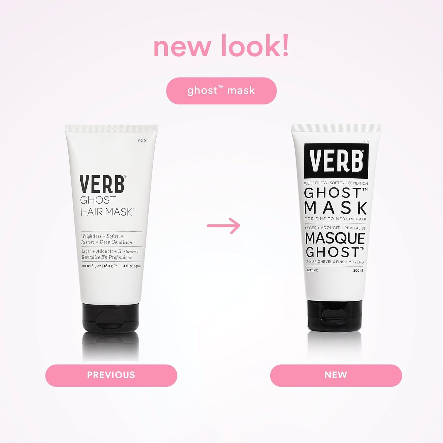 VERB Ghost Hair Mask - Deep Conditioning Treatment with Moringa Oil | 6.3 fl oz - Vegan, No Parabens
