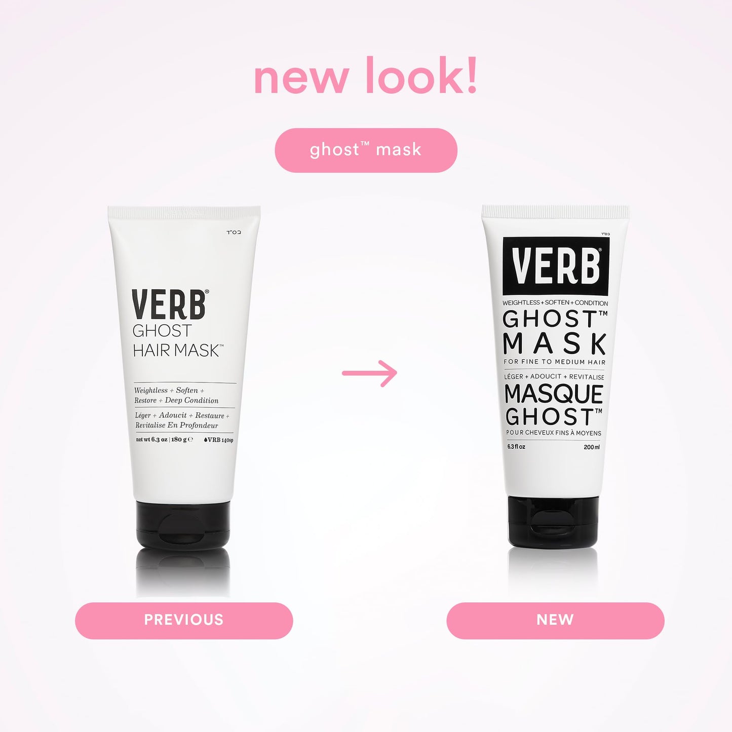 VERB Ghost Hair Mask, 6.3 fl oz - Deep Conditioning Hair Treatment – Infused with Moringa Oil – Defrizzes + Promotes Shine- Vegan, No Parabens or Harmful Sulfates