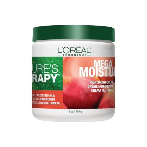 L'Oréal Technique Nature's Therapy Mega Moisture Creme - Deep Conditioning Hair Mask, Softens & Adds Shine, 16 Oz
