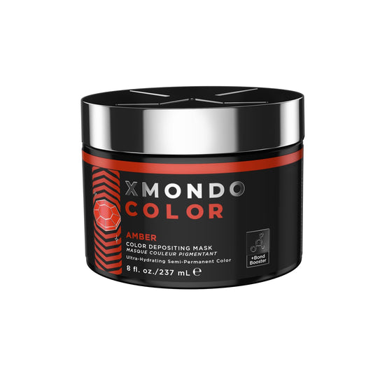 XMONDO Color Amber Depositing Mask - Semi-Permanent Red Hair Dye with Bond Booster & Hyaluronic Acid | Vegan Formula, 8 Fl Oz
