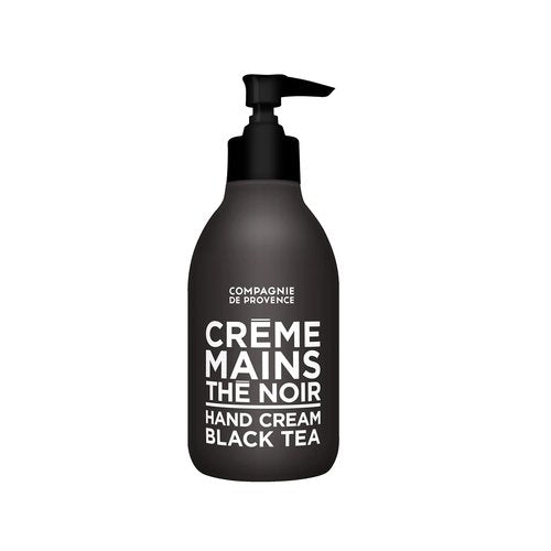 Compagnie de Provence Luxury Hand Cream - Black Tea Scent | 10 Fl Oz Glass Pump Bottle