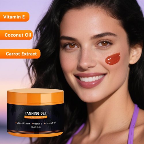 Intensive Tanning Gel 150g – Browning Tan Accelerator | Water-Resistant with Carrot and Coconut Oil | Vitamin E, Deep Natural Tan Enhancer for Sunbeds & Outdoor Use