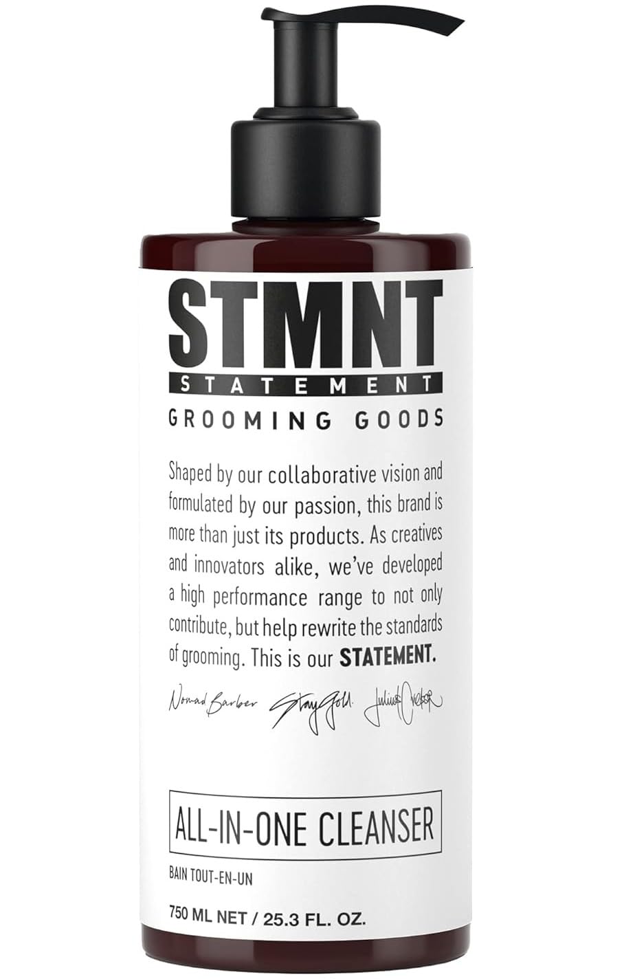 STMNT Grooming Goods All-In-One Daily Cleanser - Sulfate-Free Formula with Activated Charcoal & Menthol