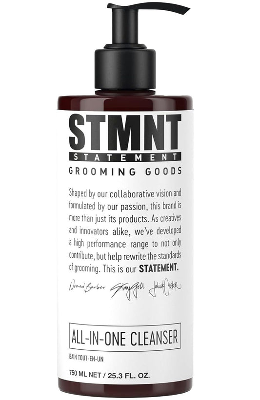 STMNT Grooming Goods All-In-One Daily Cleanser - Sulfate-Free Formula with Activated Charcoal & Menthol