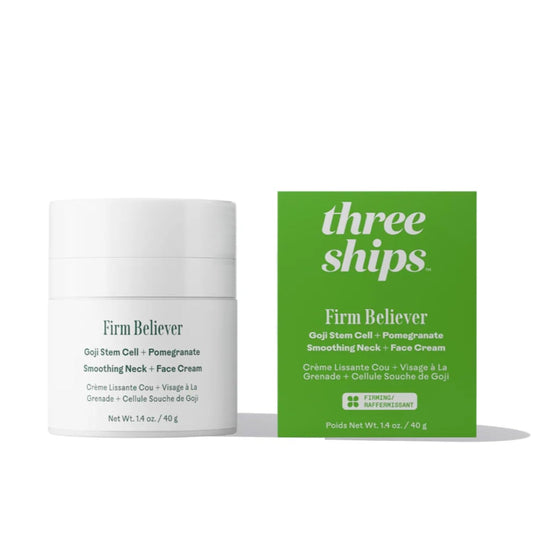 Three Ships - Firm Believer Goji Stem Cell & Pomegranate Face Cream | Moisturizes & Smooths Skin | Vegan & Cruelty-Free (1.4 oz | 40 g)