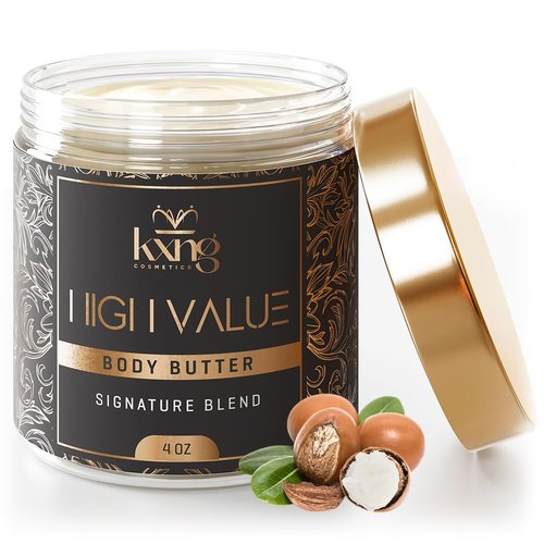 KXNG Cosmetics Shea Body Butter Cream - 4oz | Organic Deep Moisturizing Cream for All Skin Types