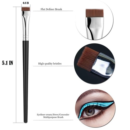 JASSINS Fine Angled Eyeliner Brush Set - Ultra Thin Precision Makeup Tools (3 Pcs)