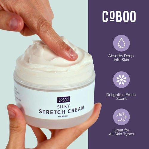 CoBoo Silky Stretch Cream - Maternity Stretch Mark Cream | Paraben-Free 7oz Formula for Skin Elasticity & Mark Reduction
