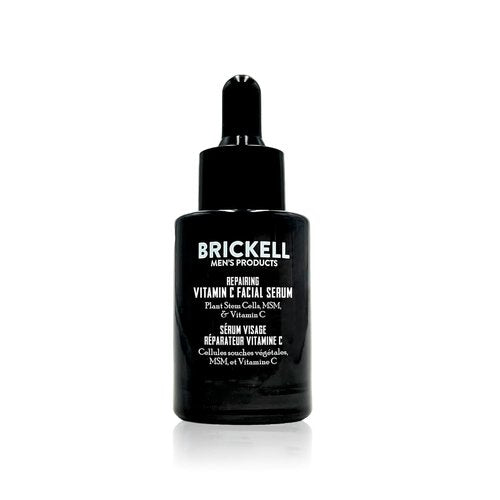 Brickell Men's Anti-Aging Vitamin C Serum - Natural Hyaluronic Acid for Wrinkle Repair | 1 Ounce