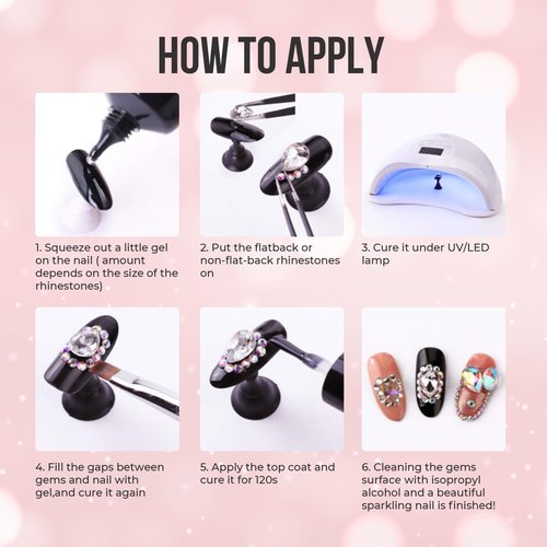 Makartt 2pcs Nail Rhinestone Glue Gel with Brush Pen Set, 38ml Clear Nail Gem Glue Gel Super Strong Adhesive Nail Art Glue Gel for Nail Decorations 3D Stones Charms Flowers(Nail Lamp Needed,8ML+30ML)