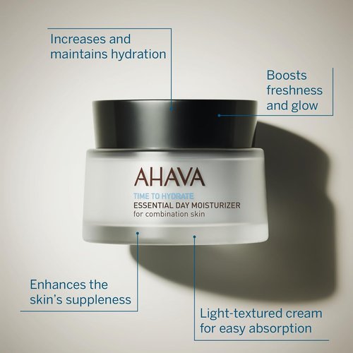 AHAVA Essential Day Moisturizer - Hydrating Anti-Aging Facial & Neck Cream with Aloe Vera & Vitamin E