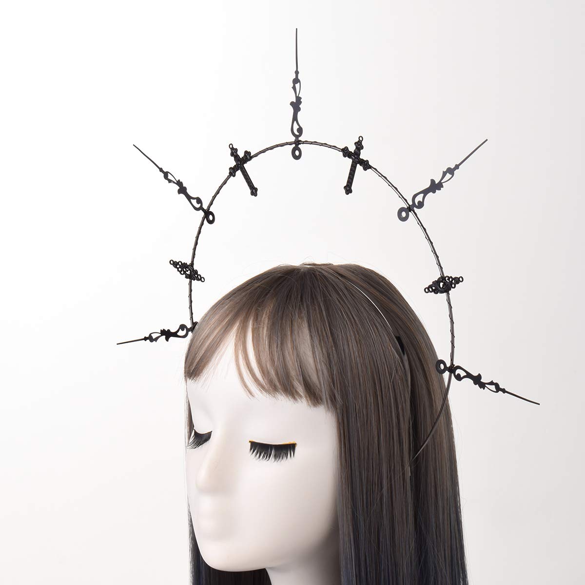 BLESSUME Mary Halo Crown Headband Goddess Headwear Halloween Costume Headpiece Headdress for Cosplay Party (N)