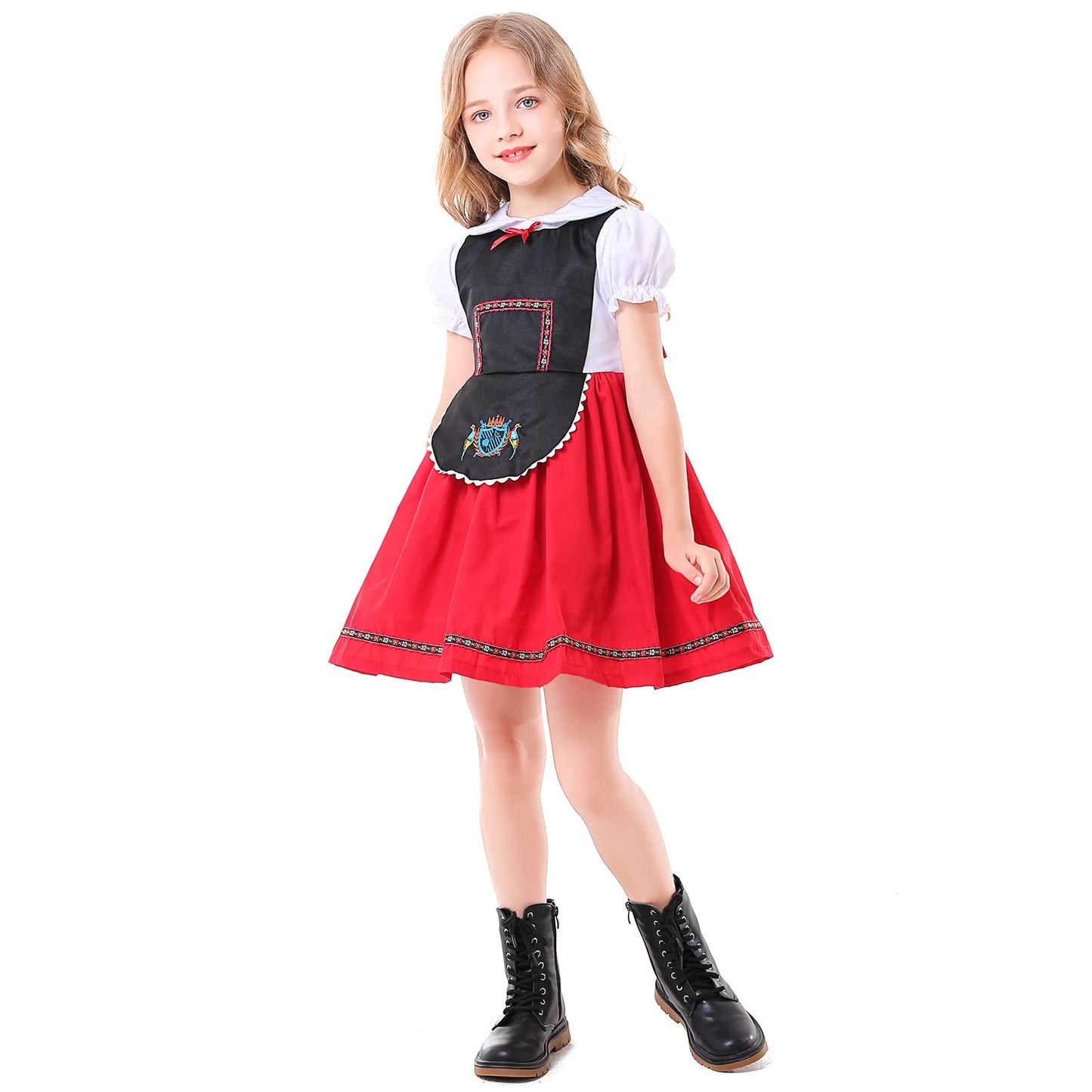 Faltern Oktoberfest Outfit Girls German Girls Costume Red Kids Oktoberfest Costume Dress Bavarian Beer Dress for Girls