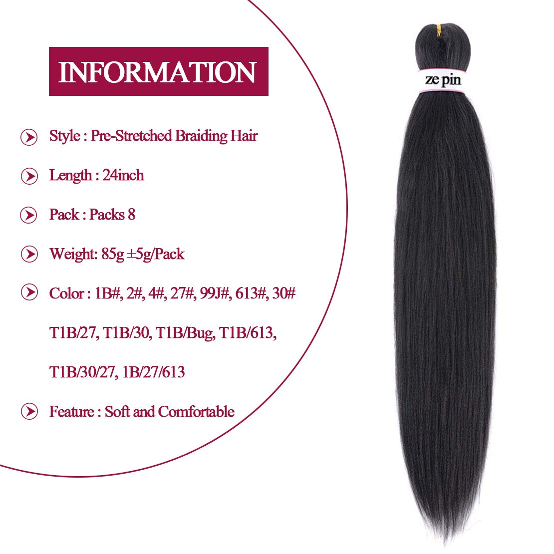 Pre Stretched Braiding Hair 30 Inch 8 Packs Professional Soft Yaki braiding Hair For Braids Hot Water Setting Synthetic Crochet Hair Extensions (30 Inch (Pack of 8), 1B)
