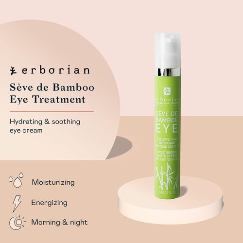 Erborian Sève de Bamboo Eye Cream - Hydrating Anti-Aging Treatment for Dark Circles & Fine Lines - 0.5oz
