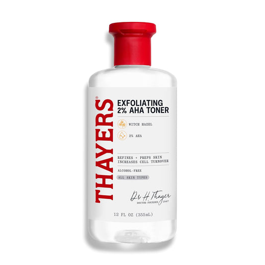 Thayers 2% AHA Exfoliating Toner - Brightening Formula with Glycolic Acid & Witch Hazel | 12 Fl Oz