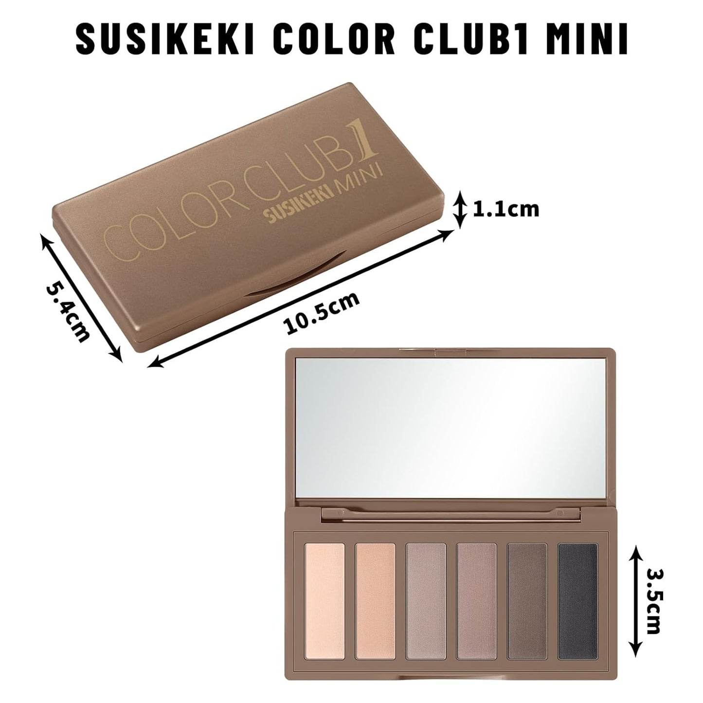 SUSIKEKI Mini Eyeshadow Palette - 6 Colors for Neutral & Smoky Looks | Highly Pigmented, Travel Size