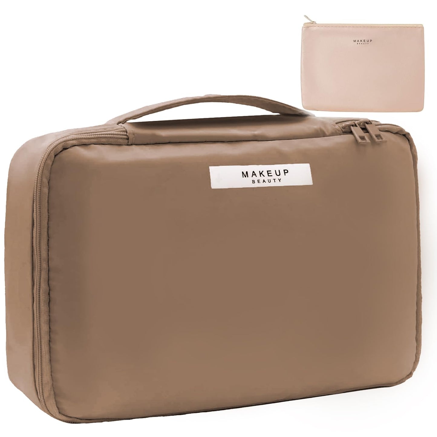 Travel Makeup Bag Cosmetic Bag Makeup Bag Toiletry bag for women and men (Coffee)